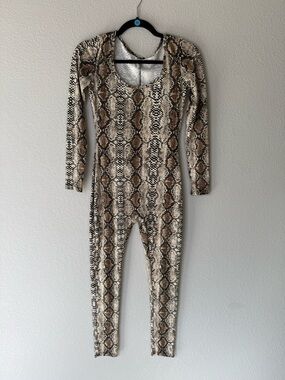 Snake Print Bodycon Jumpsuit - small